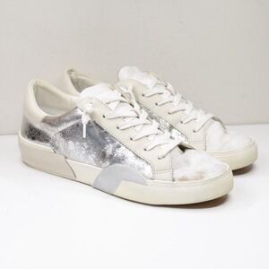 Dolce Vita White and Silver Low-Top Sneakers